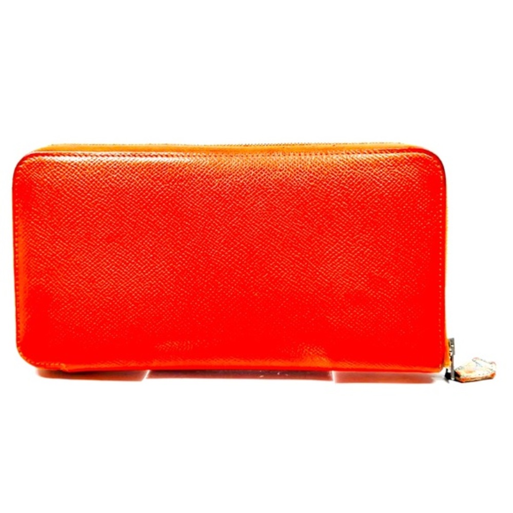 HERMES Azap Long Silk In Zip Around wallet lime Veau Epsom Leather